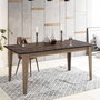 Hanah Home Mesa de Comedor Nogal y Negro 180x90x76.8 cm